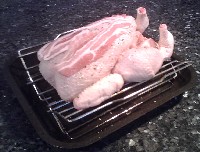 Chicken ready for roasting