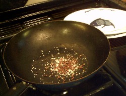 Dry frying salt and pepper