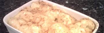 Cauliflower Cheese ready for cooking